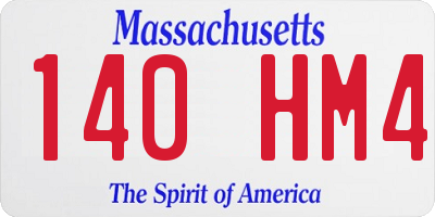 MA license plate 140HM4