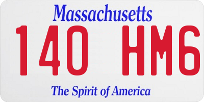 MA license plate 140HM6