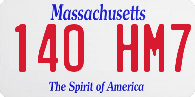 MA license plate 140HM7