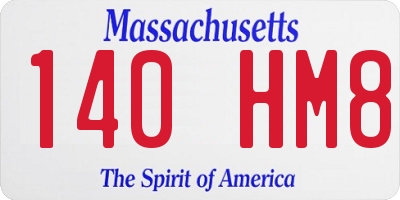 MA license plate 140HM8