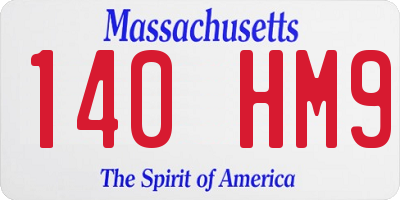 MA license plate 140HM9
