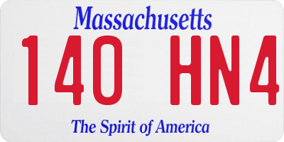 MA license plate 140HN4