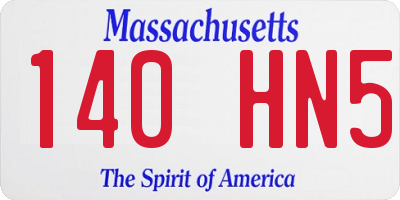 MA license plate 140HN5