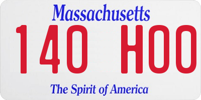 MA license plate 140HO0