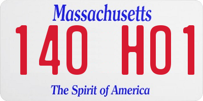MA license plate 140HO1