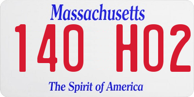 MA license plate 140HO2