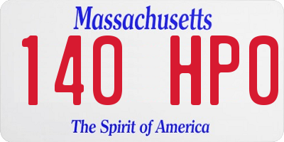 MA license plate 140HP0