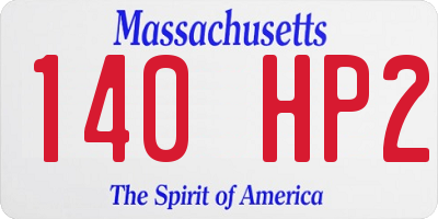 MA license plate 140HP2