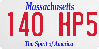 MA license plate 140HP5