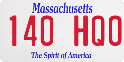 MA license plate 140HQ0