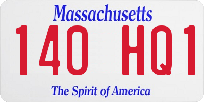 MA license plate 140HQ1