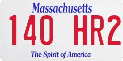 MA license plate 140HR2