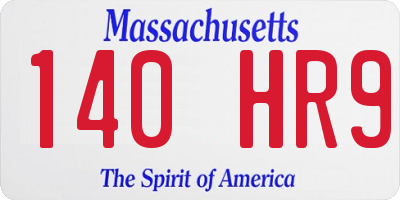 MA license plate 140HR9