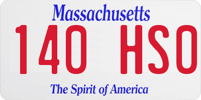 MA license plate 140HS0