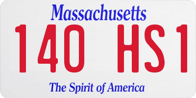 MA license plate 140HS1