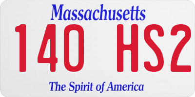 MA license plate 140HS2