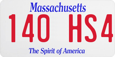 MA license plate 140HS4