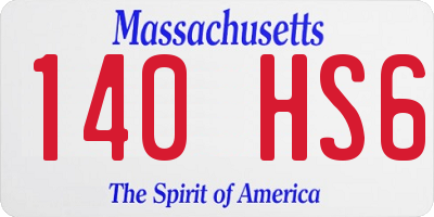 MA license plate 140HS6