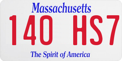 MA license plate 140HS7