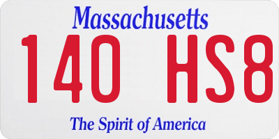 MA license plate 140HS8