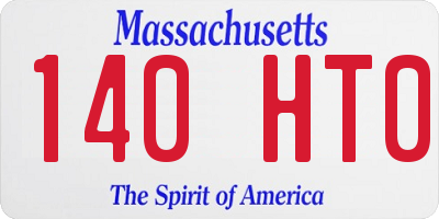 MA license plate 140HT0