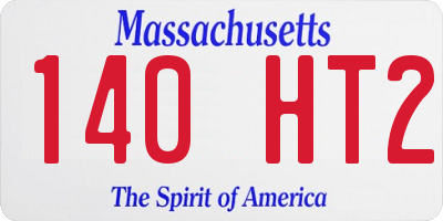 MA license plate 140HT2