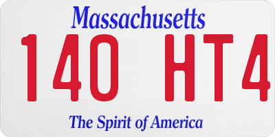 MA license plate 140HT4