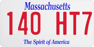 MA license plate 140HT7
