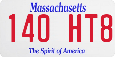 MA license plate 140HT8