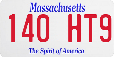MA license plate 140HT9