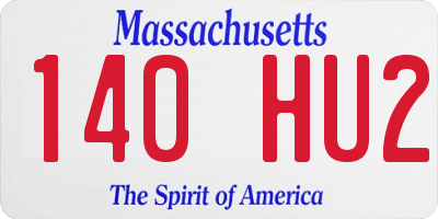 MA license plate 140HU2