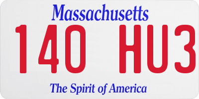 MA license plate 140HU3