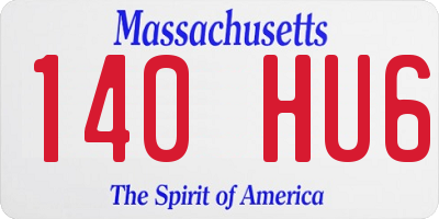 MA license plate 140HU6