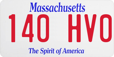 MA license plate 140HV0