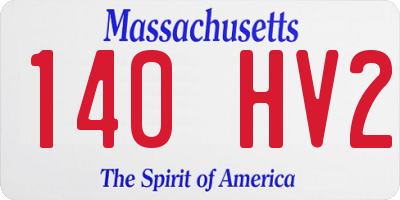 MA license plate 140HV2