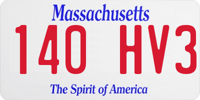 MA license plate 140HV3
