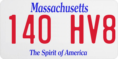 MA license plate 140HV8