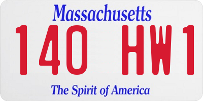 MA license plate 140HW1