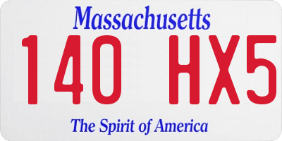 MA license plate 140HX5
