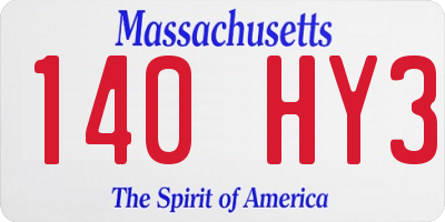 MA license plate 140HY3