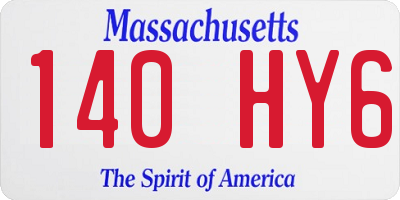 MA license plate 140HY6