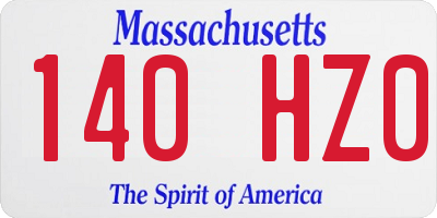 MA license plate 140HZ0