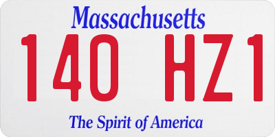 MA license plate 140HZ1