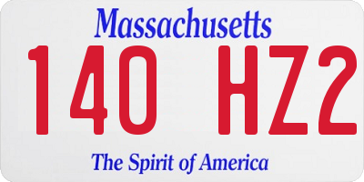 MA license plate 140HZ2