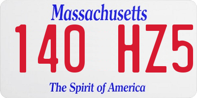 MA license plate 140HZ5