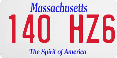 MA license plate 140HZ6
