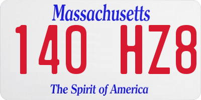 MA license plate 140HZ8