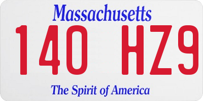 MA license plate 140HZ9