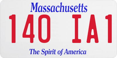 MA license plate 140IA1