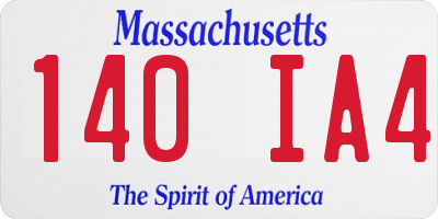 MA license plate 140IA4